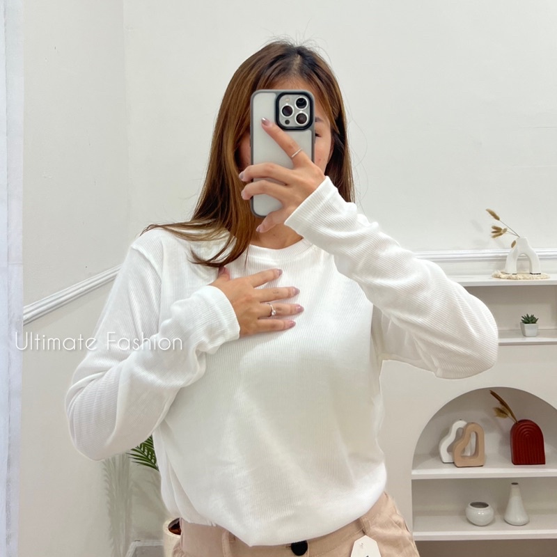 Basic Longsleeve Shirt Rib Knit 176 - Kaos Rib Lengan Panjang Premium - Inner