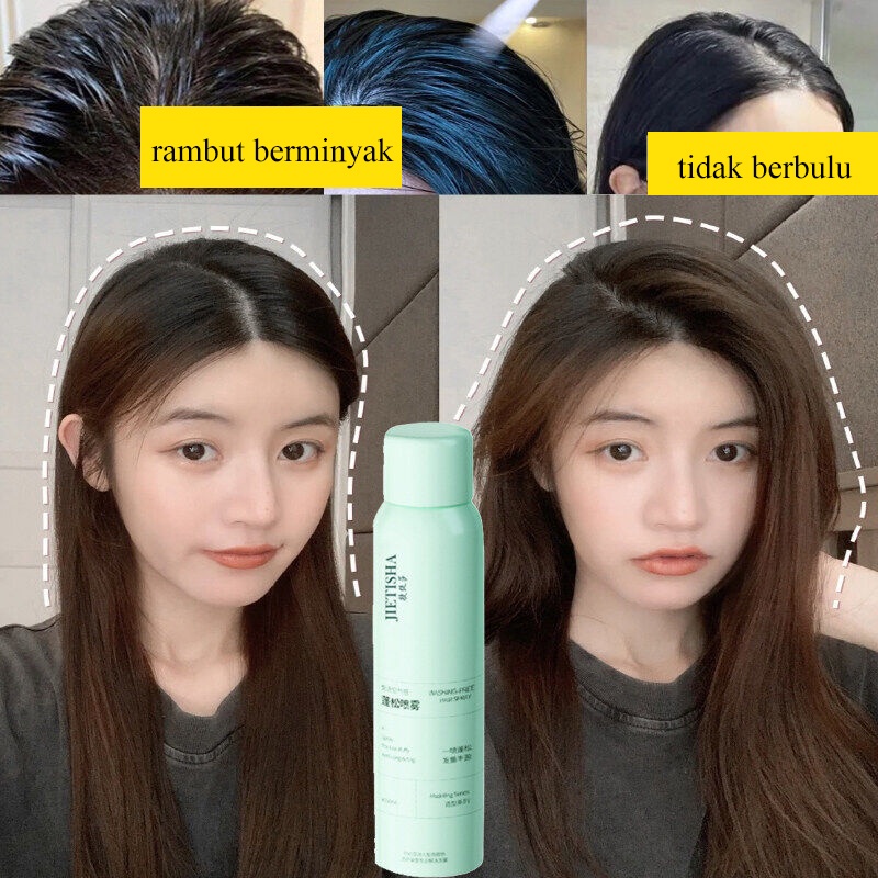 Semprotan Rambut Kering 150ml Semprotan kontrol minyak rambut kering kurungan tersedia Suatu keharusan bagi orang malas penghilang minyak Bedak padat bedak tabur