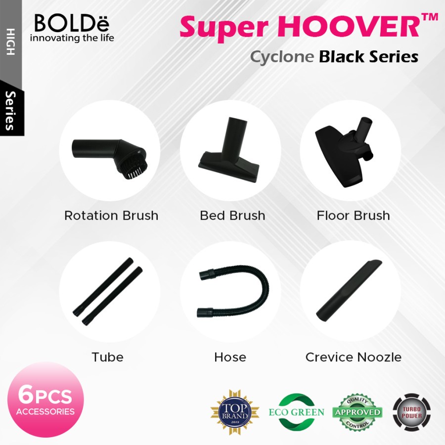 BOLDe Super Hoover Cyclone Black Vacuum Cleaner Penyedot Debu