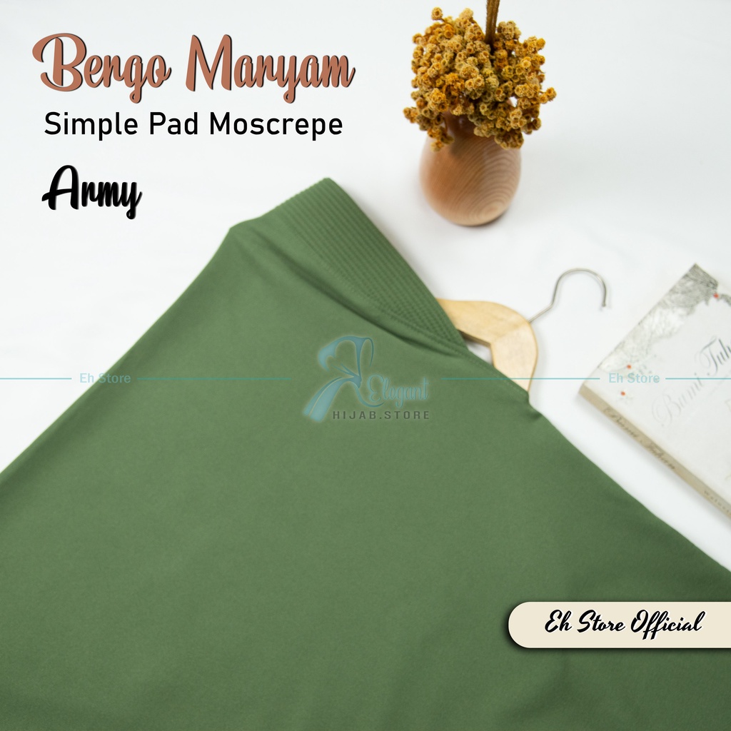 Kerudung instan / Jilbab bergo maryam SIMPLE PAD MEDIUM M murah (TANPA TALI)-Army