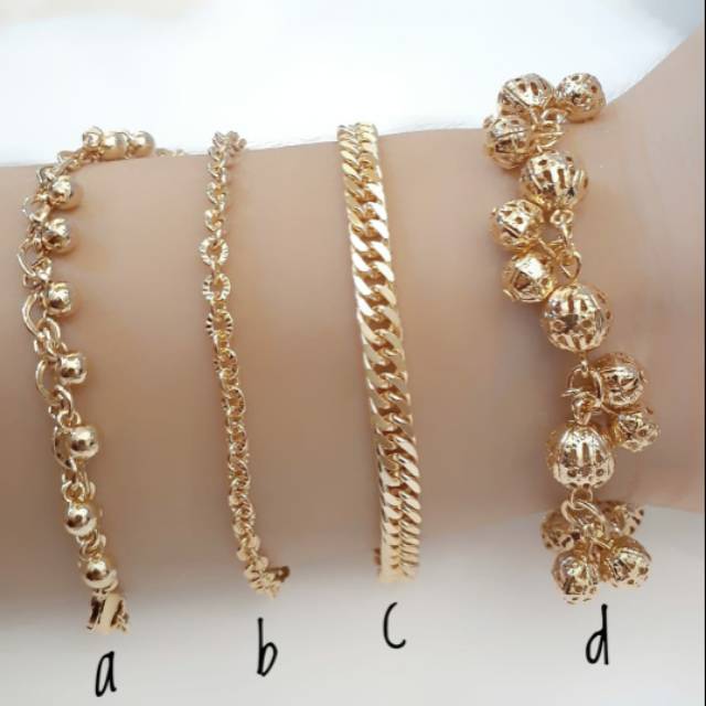 Gelang xuping rantai milano tebal lapis emas  perhiasan
