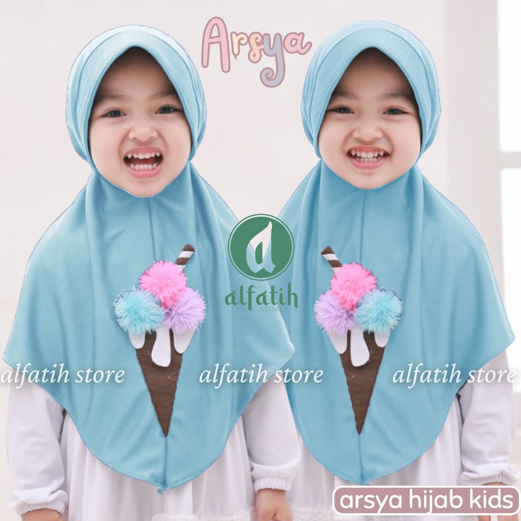 JILBAB ANAK TK - SD ARSYA ICE CREAM / ESKRIMAN / JILBAB ANAK USIA 4-7 TAHUN / PAKAIAN MUSLIM ANAK PEREMPUAN / KERUDUNG ANAK TK / HIJAB ANAK TK-SD KHIMAR ANAK