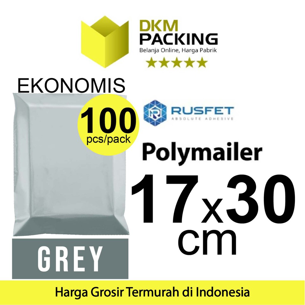 

Polymailer PACK GREY 17x30cm Amplop Plastik Packing Olshop EKONOMIS TERMURAH