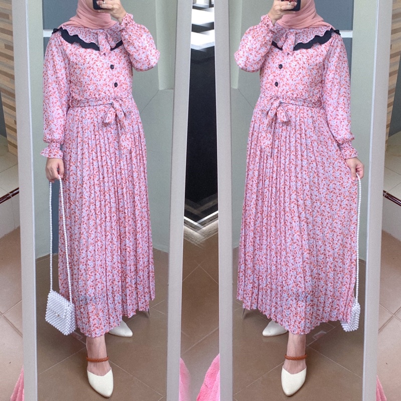 Gamis Ceruty plisket busui frienldy by yuna fashion korea style