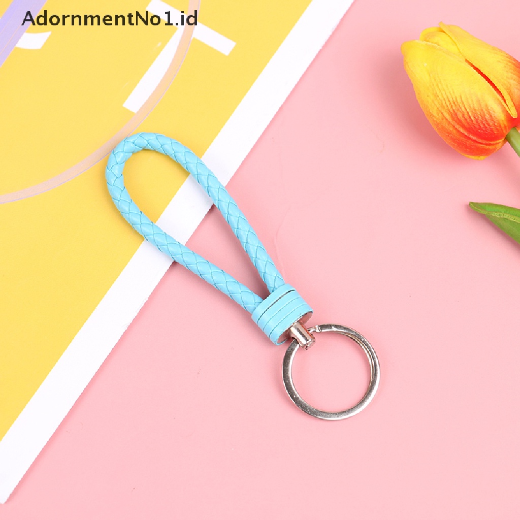 (AdornmentNo1) 1pc Gantungan Kunci Mobil / Tas Tali lanyard Bahan Kulit Untuk Pria