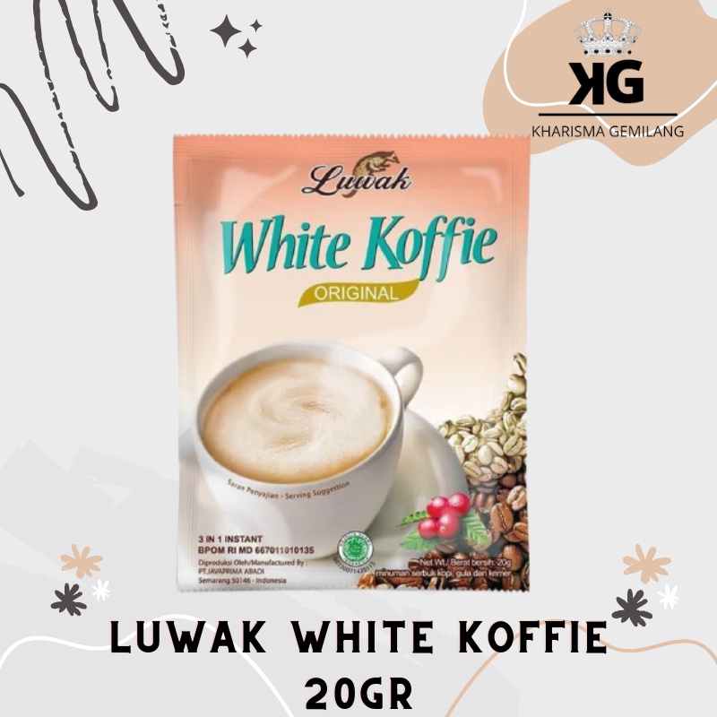 

KOPI LUWAK - (1 PCS) LUWAK WHITE KOFFIE 20gr Kopi Anak Muda Coffe Sachet Cofe Saset Rasa Vanila Kopi