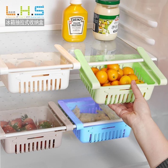 SLIDING RACK Rak Kulkas - Rak Laci Tambahan Kulkas Food Storage