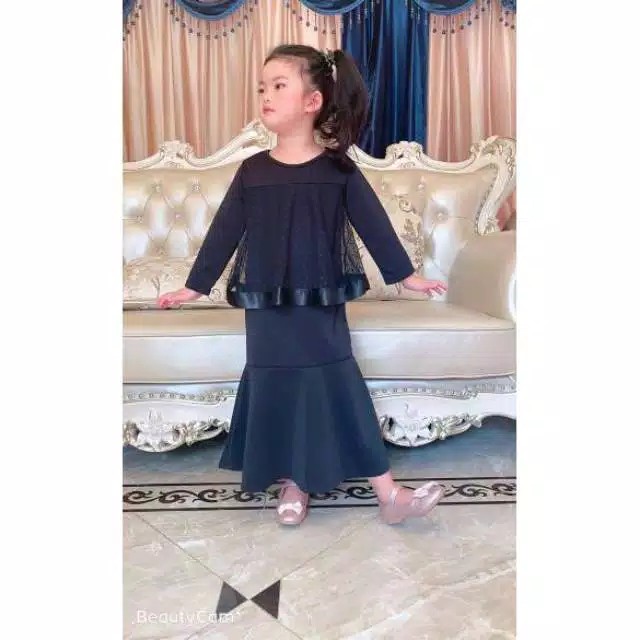 2005#ANAK dres pesta muslim/baju anak terbaru/baju anak termurah /dress anak/scuba import
