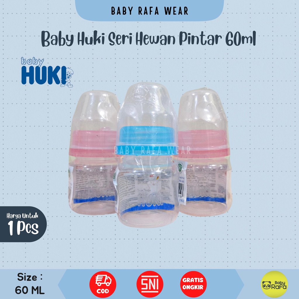 Baby Huki Botol Susu PP SP Round 60 ML 120 ML 240 ML Dot Gepeng Nipple Silicone Orthodontic