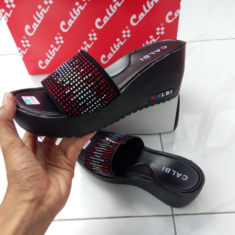 Sandal Wanita Wedges Calbi Selop Air