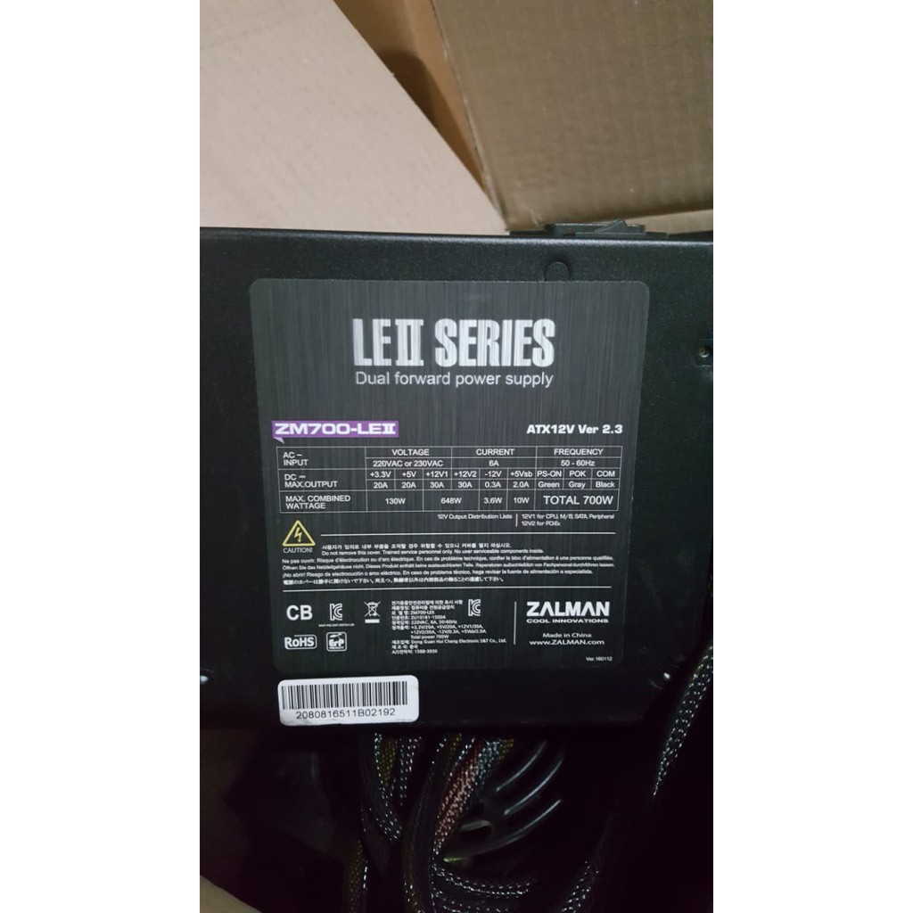 Power Supply PSU Zalman 700W ZM700-LEII