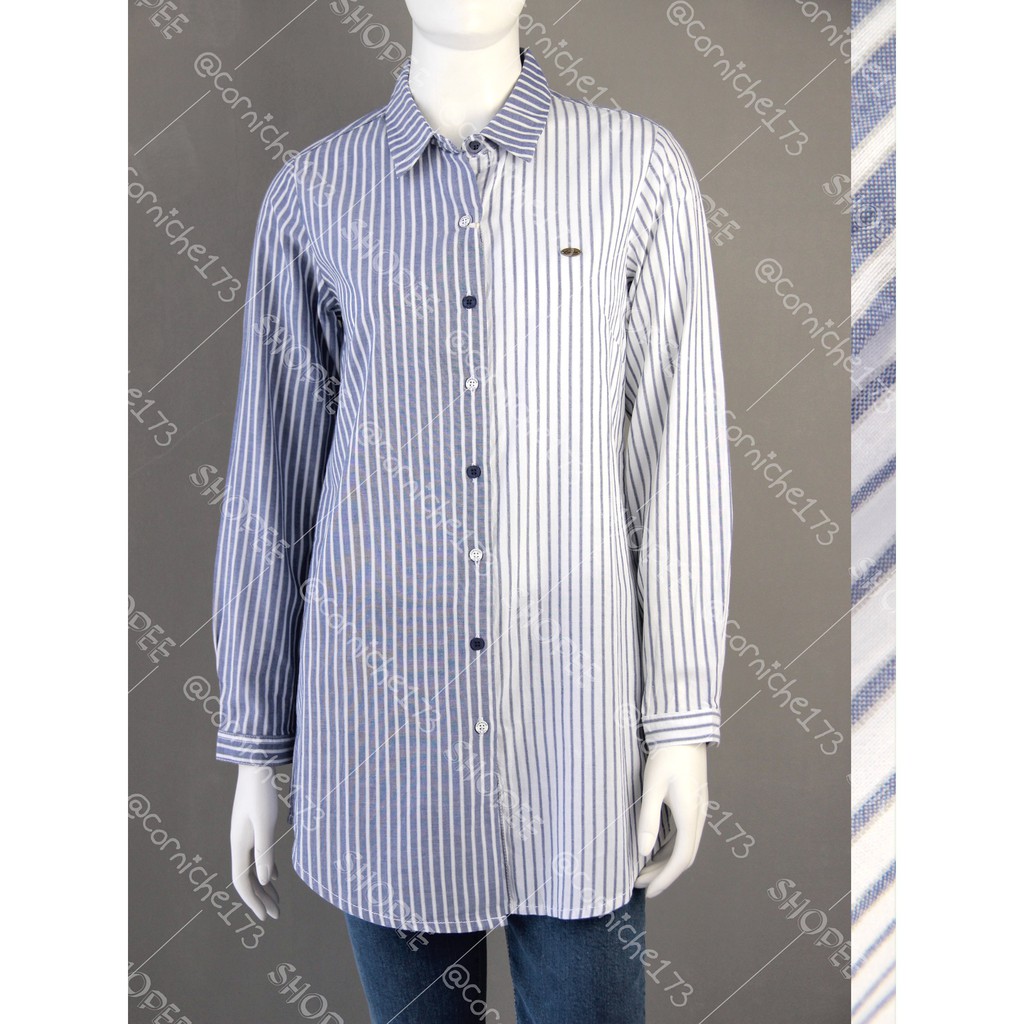 Corniche Delly Shirt Biru Putih - TI231399