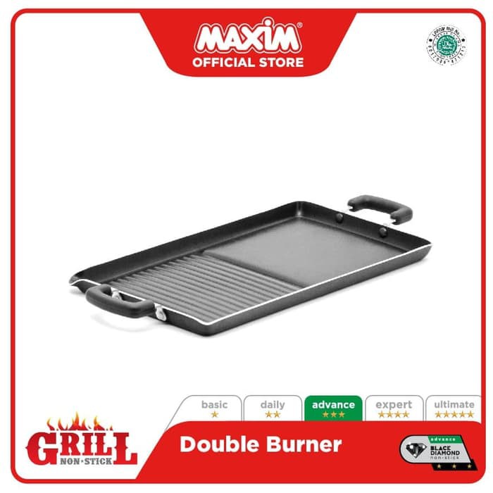 Maxim Grill Double Grill Pemanggang Serbaguna Teflon Besar