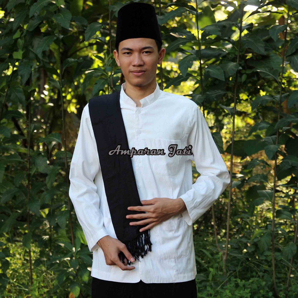 Sorban Kashmiri Full Hitam Polos - Sorban Panjang Rumbay - Sorban Hitam - Putih