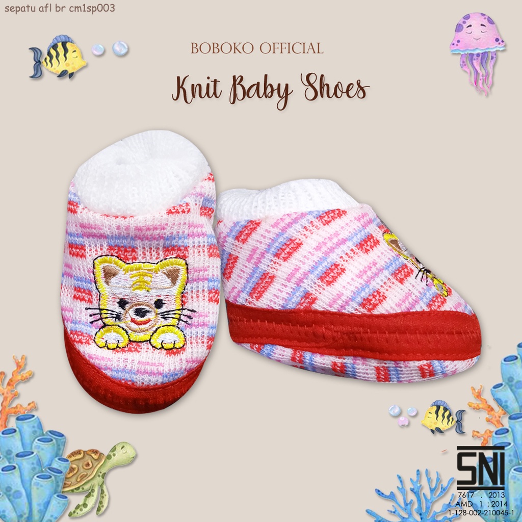 BOBOKO Sepatu Rajut Bayi 0-3 bulan motif random