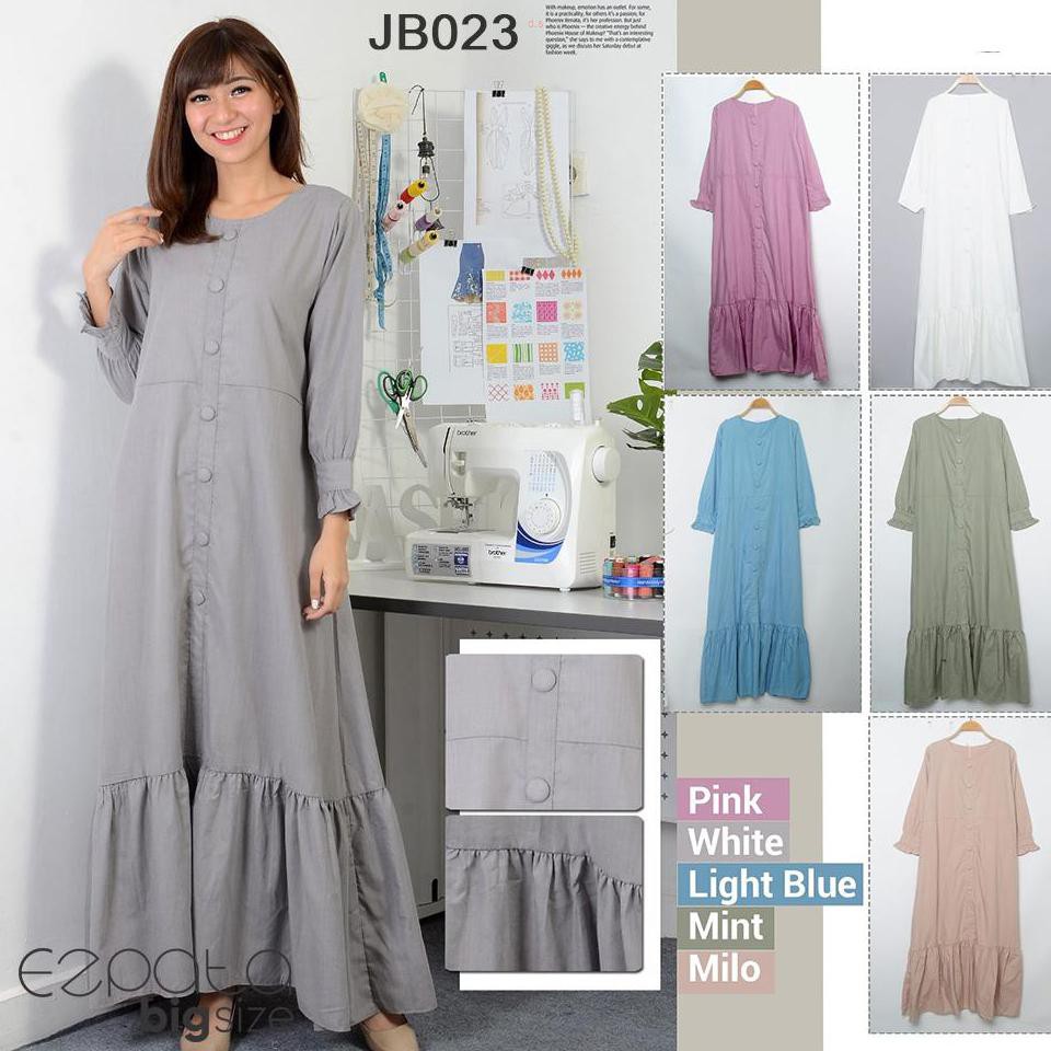 Gamis Basic Bahan Katun Polos Terbaru Rempel Bawah Shopee Indonesia