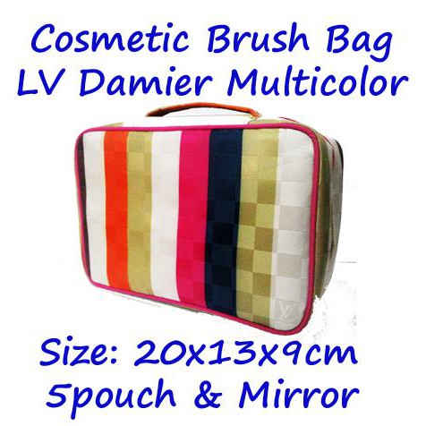 Jual Cbb Lv Damier Multicolor (Cosmetic Brush Bag) Tas Kosmetik 5 Pouch Kwalitas Terbaik