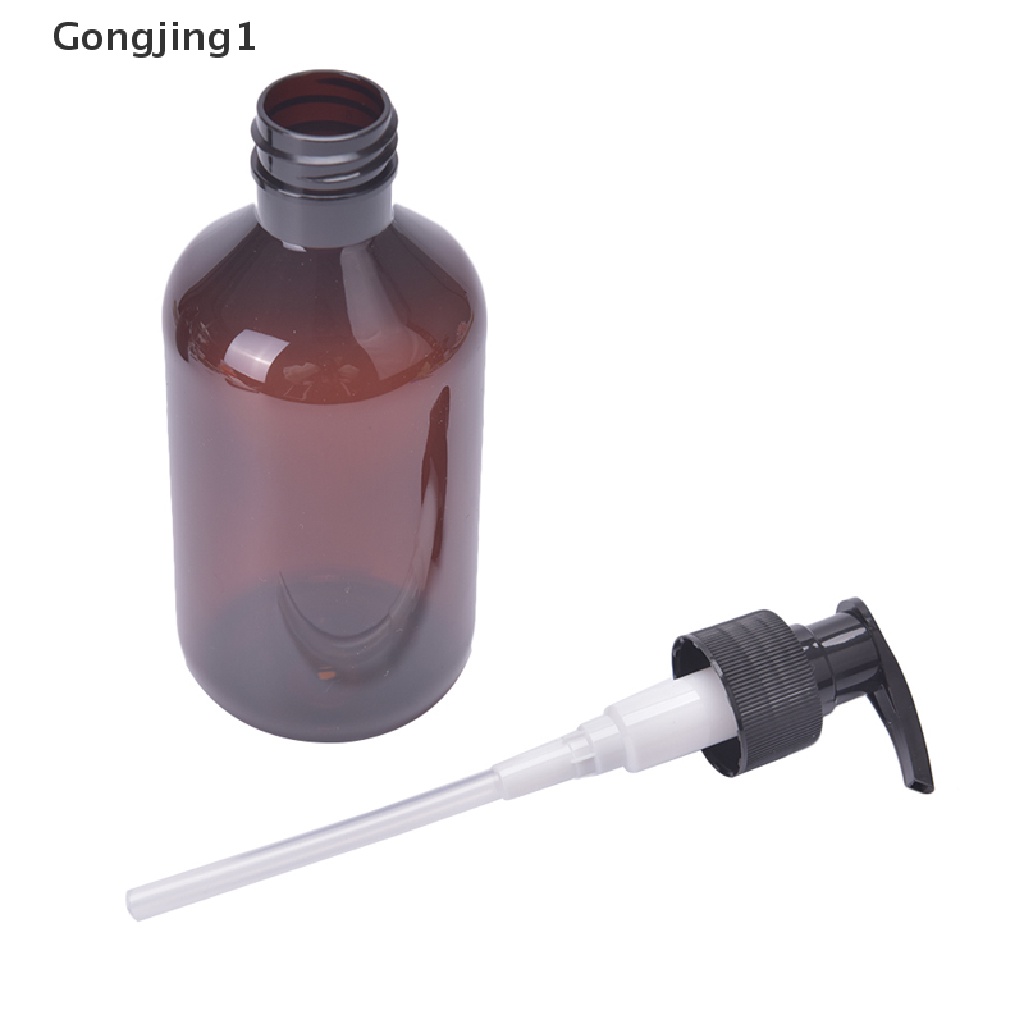 Gongjing1 Botol Kosong Model Tekan Bahan Plastik Warna Hitam Amber Untuk Sampel Lotion