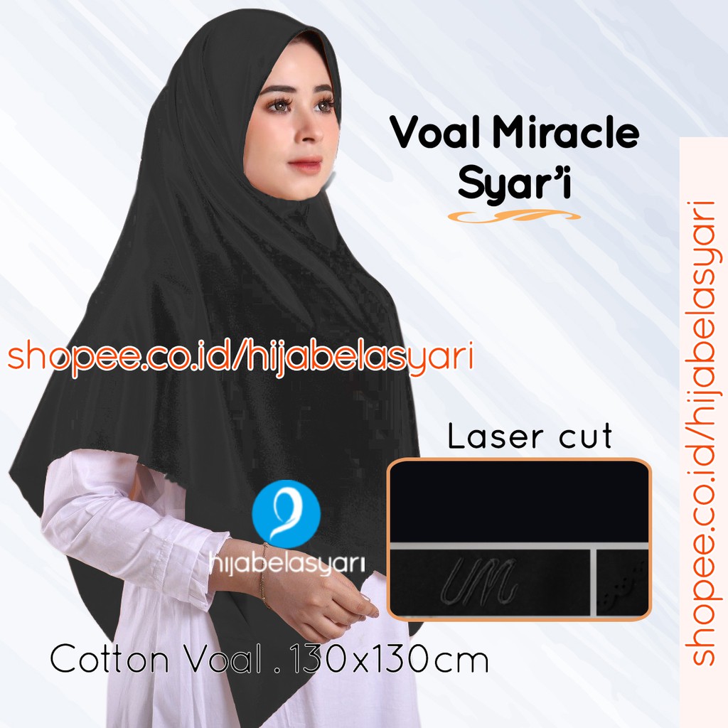 Hijab Jilbab Jumbo Syar'i Segi 4 Syari segiEmpat Umama Scarf Voal Miracle