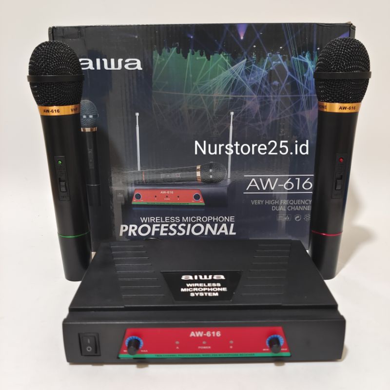 MICROPHONE  WIRELESS/MIC WIRELESS AIWA AW-616 KARAOKE MICROPHONE WIRELESS AIWA AW-616/MIC WIRELESS A