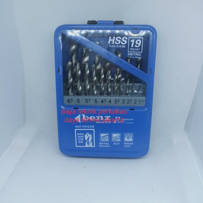Jual kepala bor besi 1-10mm 19pcs Benz - mata bor besi set Benz