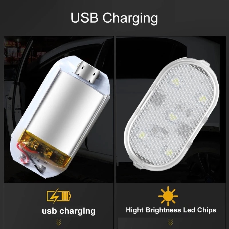 Hot Sale/USB Rechargeable Car LED Touch Lighting/Lampu Baca Interior Mini Mobil/Lampu Dekorasi Interior Mobil Umum