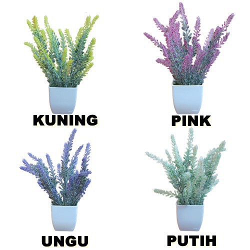 JY POT31 Tanaman Hias Lavender Untuk Dekorasi Ruangan Tanaman Hias Tawon Plastik Import