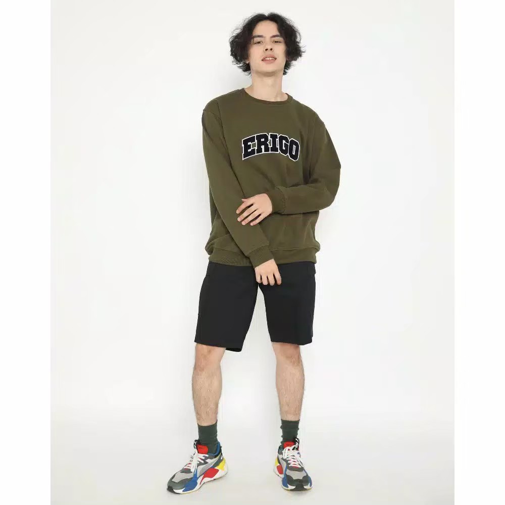 lagi hits Sweater Crewneck Erigo | Sweater Sweatshirt Pria wanitaTerlaris Premium Quality Sweater crewneck erigo hijauarmy logo bordir | sweatshirt pria premium