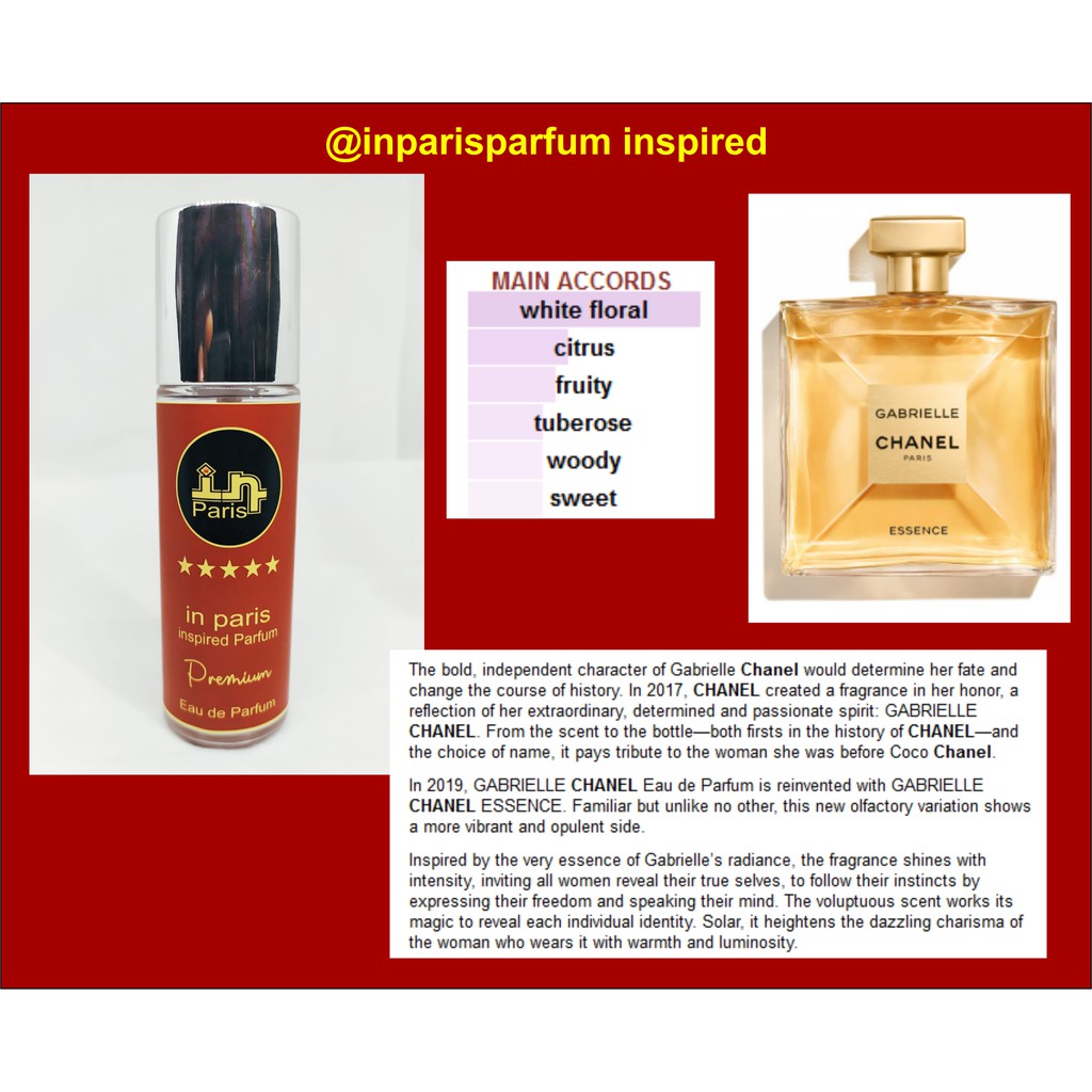 in Paris Parfum inspired GABRIELLE ESSENCE CHANEL