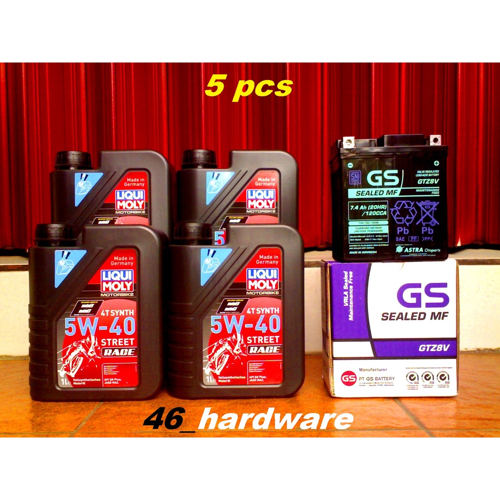LIQUI MOLY 4T SYNTH 5W40 STREET RACE SNPlus x4 AKI GS SEALED MF GTZ8V - 46_hardware
