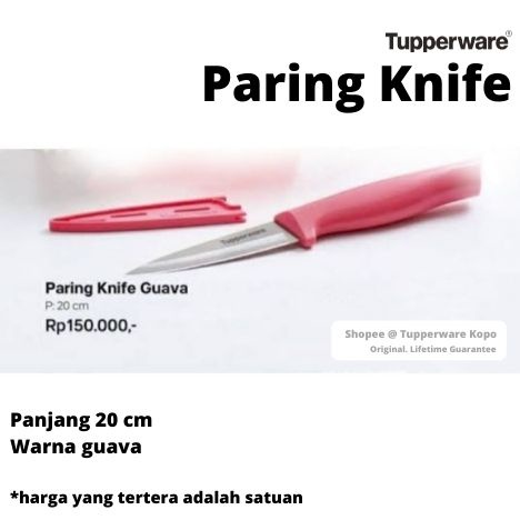 [Original] Paring Knife - alat pemotong / pisau dapur / pisau buah ukuran 20 cm warna pink guava