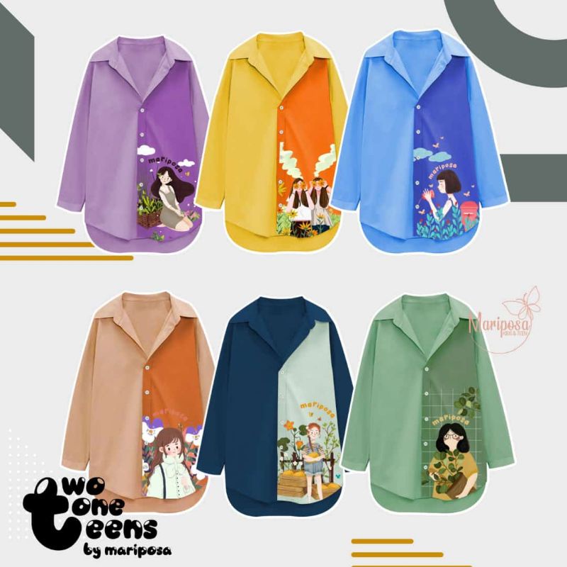 KEMEJA ANAK TWO TONE TEENS BY MARIPOSA TUNIK ANAK MARIPOSA