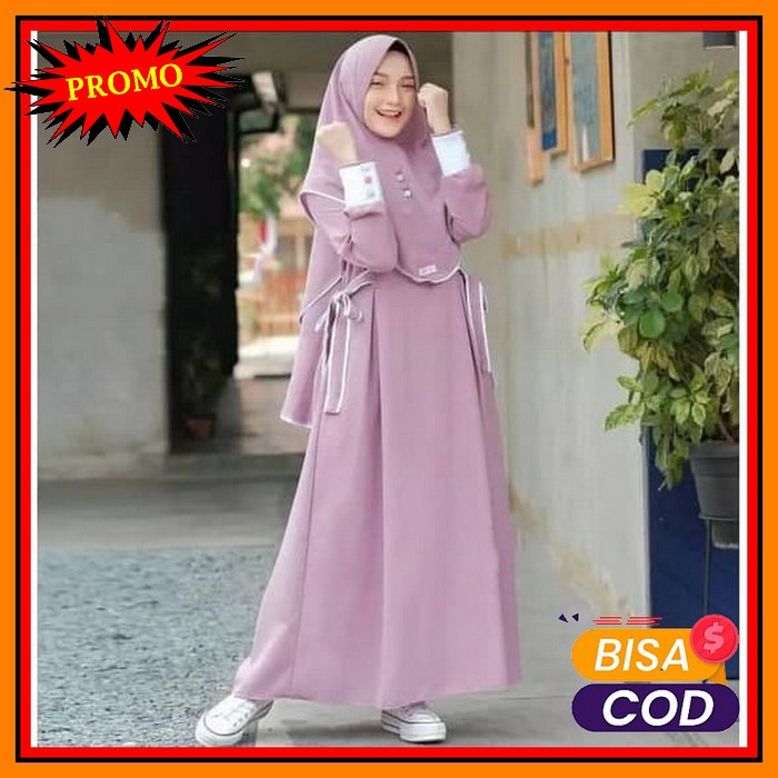 Baju Setelan Wanita Kekinian Stelan Cewek Terbaru 2021 Murah Kore HQ494 Nessa Syarii | Baju Gamis