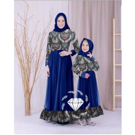 GAMIS COUPLE IBU DAN ANAK PEREMPUAN BAJU PARTY DRESS BATIK MOM FASHION MUSLIM TERBARU
