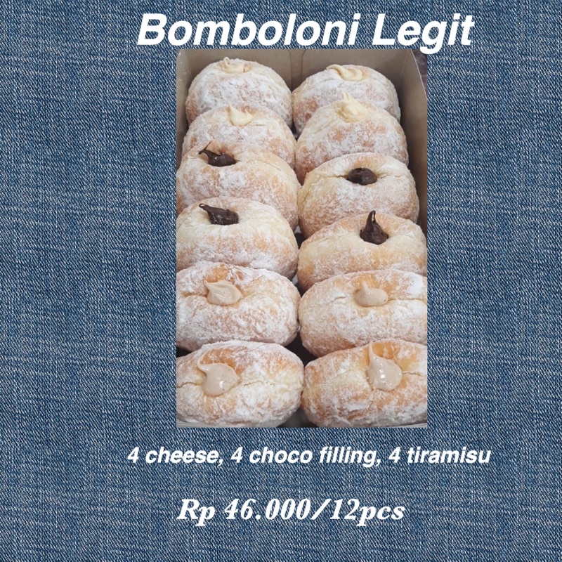 

Bomboloni legit 4 Cheese, 4 chocofilling , 4 tiramisu