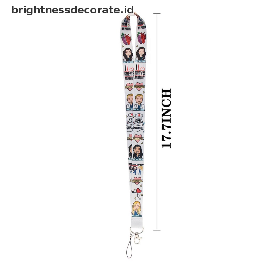 Tali Lanyard Leher Motif Print Dokter / Perawat Untuk Holder Kartu ID / Handphone