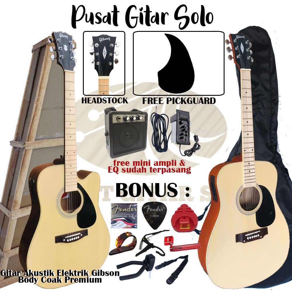 Gitar Akustik Mymusic Model Gibson Jumbo Tanam Besi