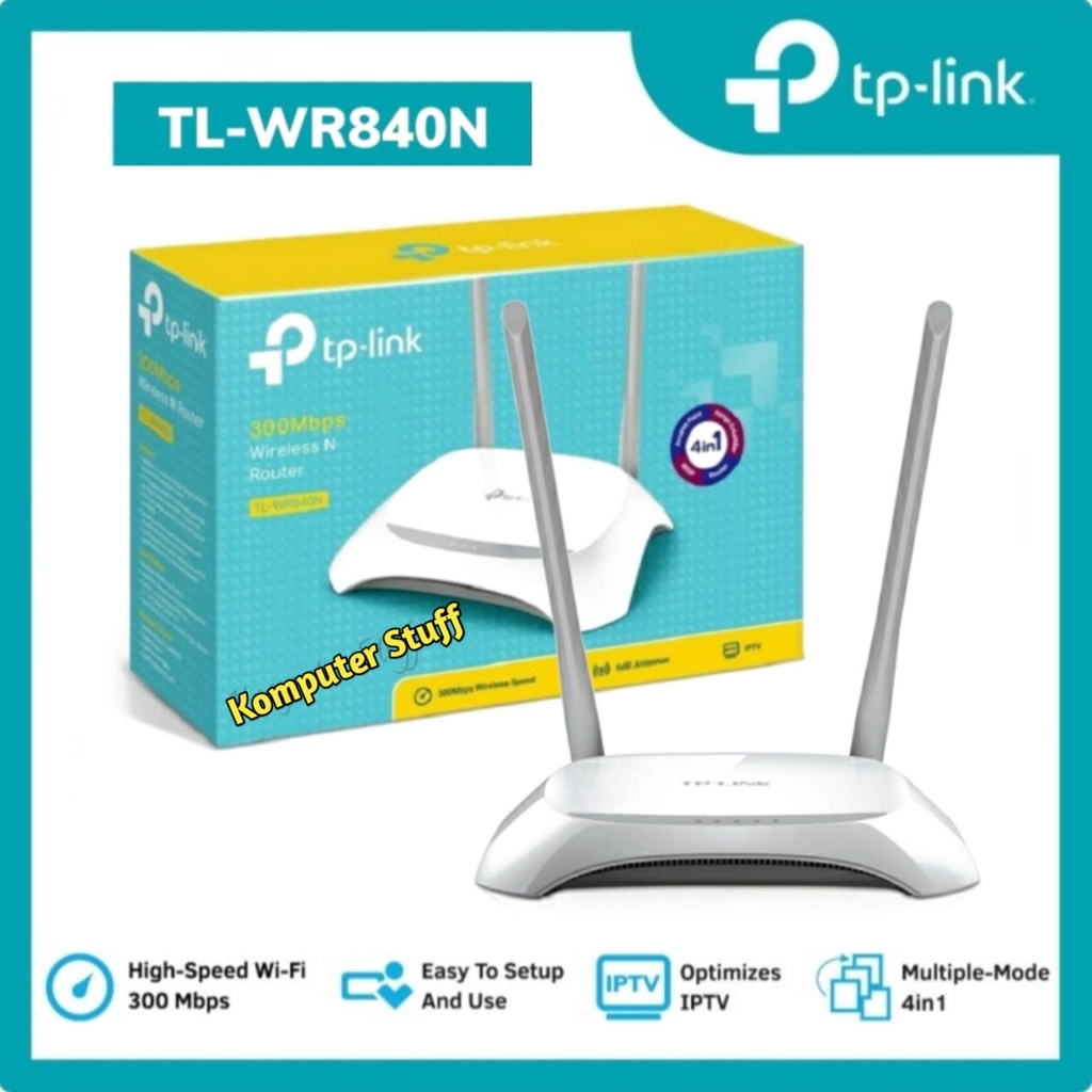 TP-LINK TL-WR840N WiFi Router Range Extender Access Point 2 Antena 300Mbps