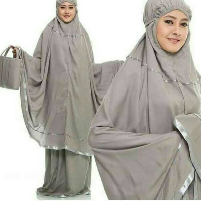 Mukena katun rayon polos pita terbaru