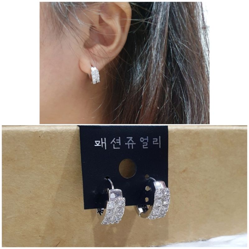 Anting Silver925 Perak mata kilau Premium Quality Anti Karat Anti Alergi Earring at05
