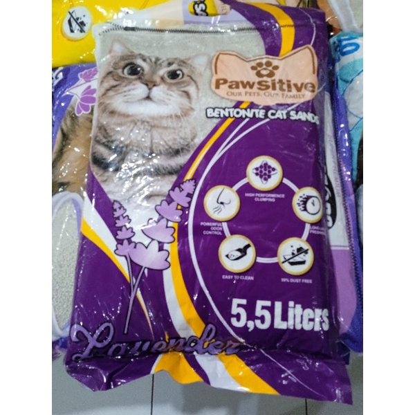 pasir pawsitive lavender 5litter gumpal bagus