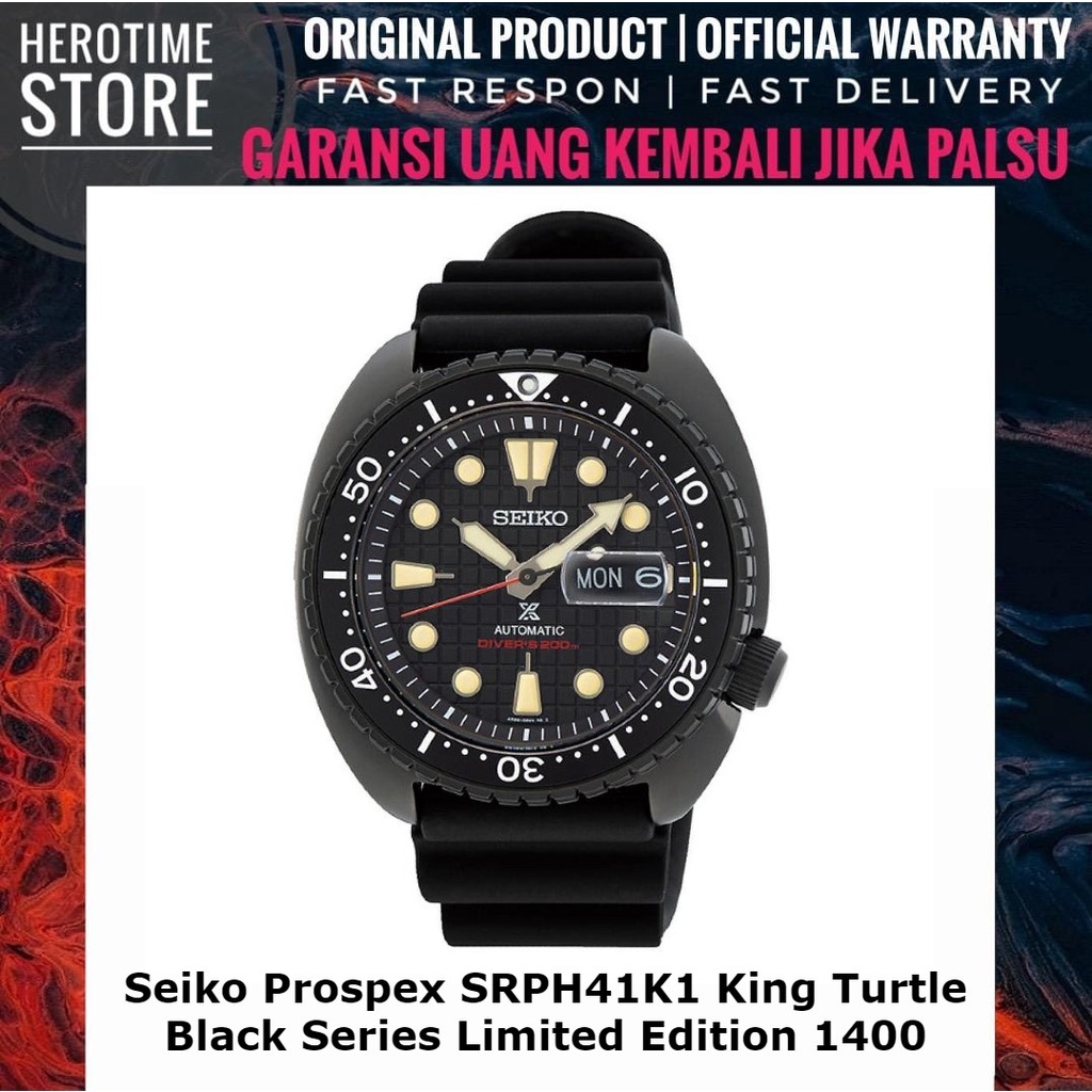 Seiko Prospex SRPH41K1 King Turtle Black Series Limited Edition 1400 Garansi Resmi ORIGINAL