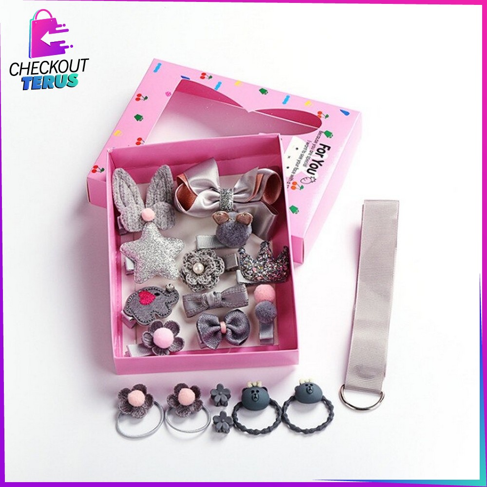 CT C19 Ikat Rambut Pita Anak 18IN1 Jepit rambut Anak Lucu Aksesoris Rambut Hair Clip Murah Import Kunciran Rambut Anak