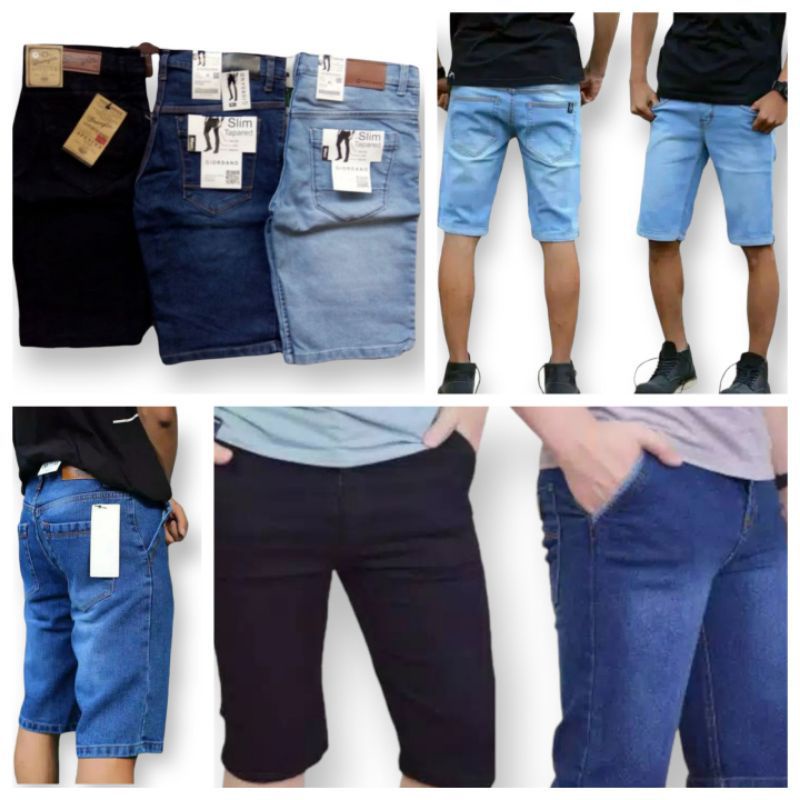 Celana Jeans Pendek Pria Size 27 - 38 Bahan Denim