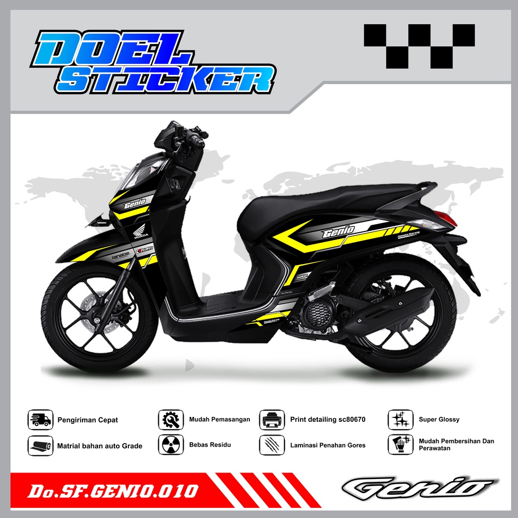 Sticker Striping Variasi Genio List Variasi Hologram , Crome Doel 010