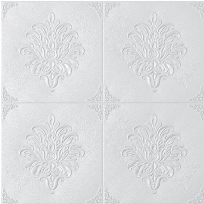 Wallpaper Walpaper Walpeper Dinding 3D Kamar Tidur Foam Murah 70 x 77 cm r Stiker Bata Putih 3MM-PLAFON 3D BATIK ZT03