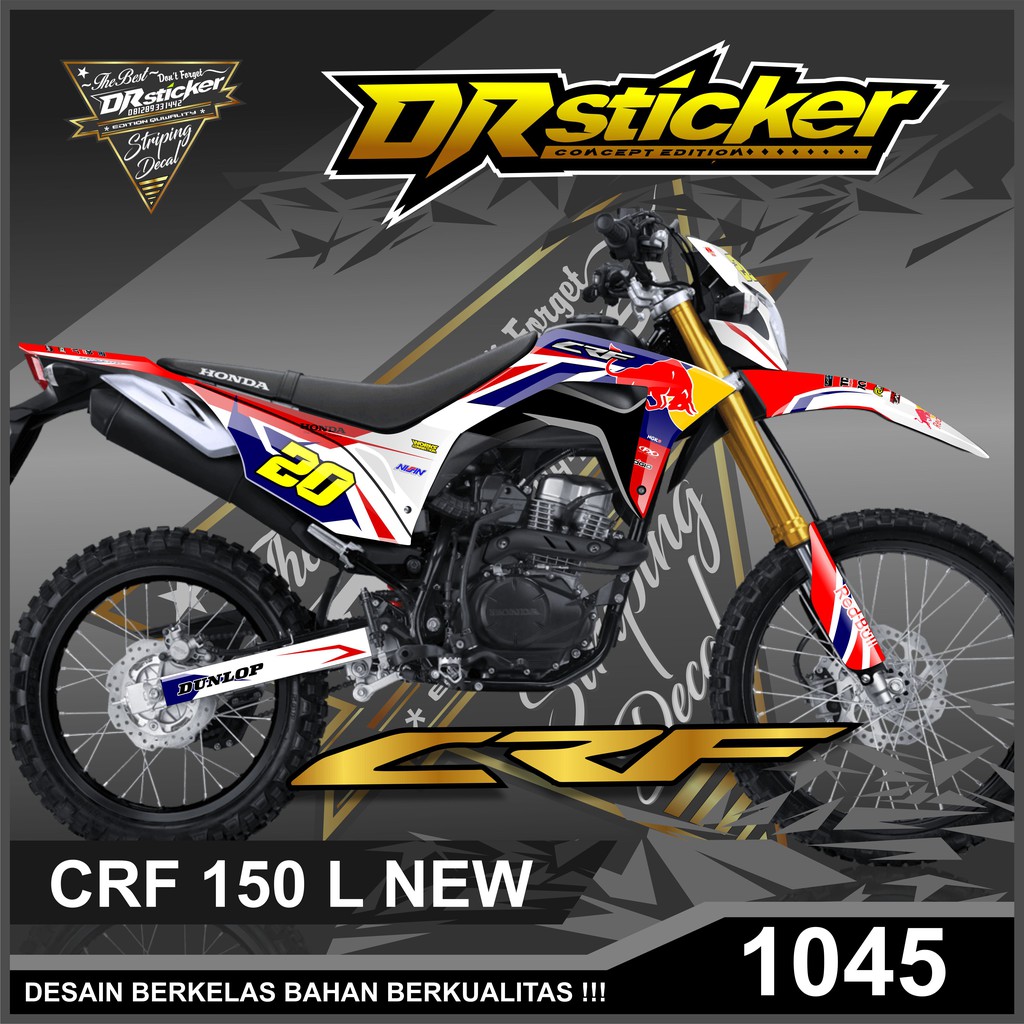 Decal CRF 150 L New - Decal Full Body CRF 150 L Desain Red Bull