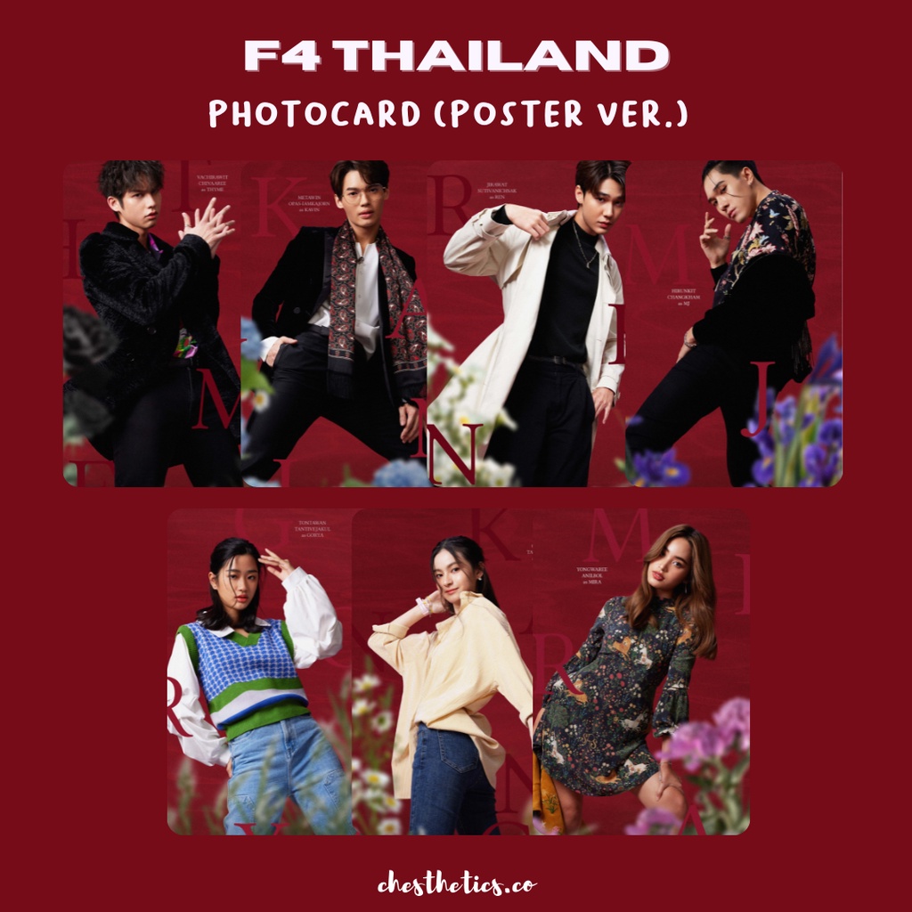 F4 Thailand Thai Drama Photocard Ver. 1 Aktor Bright Win Tu Nani Dew Prim