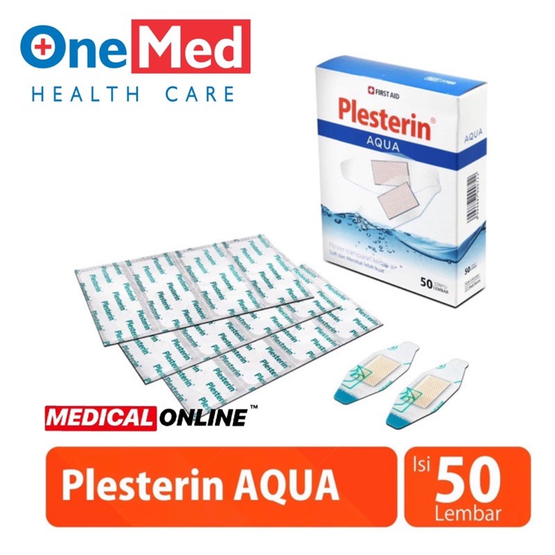 PLESTERIN AQUA TRANSPARAN WATERPROOF ISI 50 PER PACK TAHAN AIR ONEMED MEDICAL ONLINE MEDICALONLINE