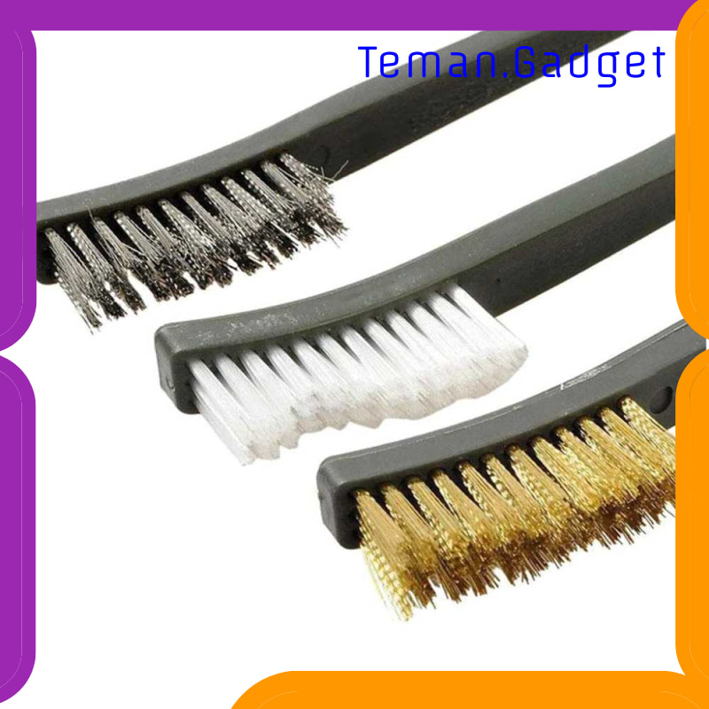 TG-ID139 CS FORCE SIKAT BESI STEEL WIRE BRUSH 3 PCS WITH PICK SET 4 PCS - CS7